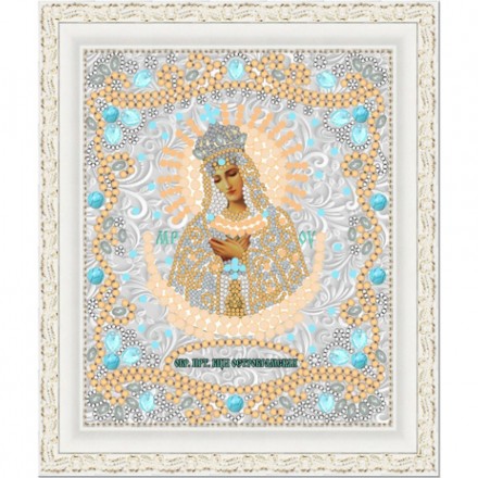 7123 &quot;Богородица Остробрамская&quot; ткань с рисунком для вышивки бисером