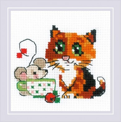 Купить для рукоделия - Набор для вышивания KLART «Кот в васильках»