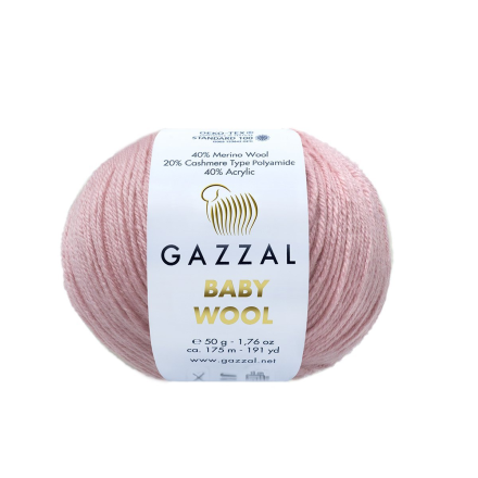 Baby wool (Gazzal) 845 пудра, пряжа 50