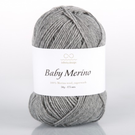 Baby Merino (Infinity) 1042 серый меланж, пряжа 50г