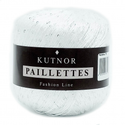 Paillettes (Kutnor) 176 белый, пряжа 50г