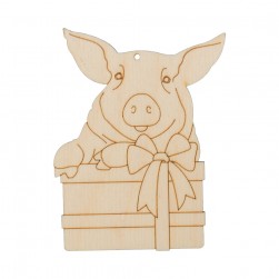 ВД-590 &quot;Свинка с подарком&quot; фанера заготовка из фанеры