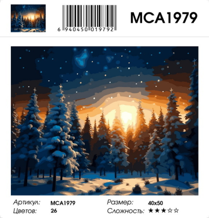 MCA1979 &quot;Зимняя ночь&quot; картина по номерам
