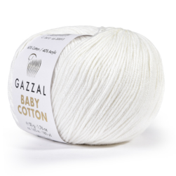 Baby Cotton (Gazzal) 3410 белый, пряжа 50г