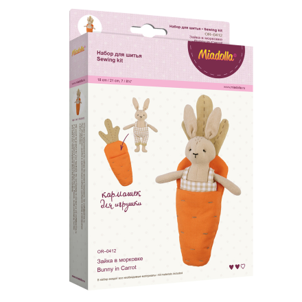 OR-0412 &quot;Зайка в морковке&quot; набор для шитья куклы