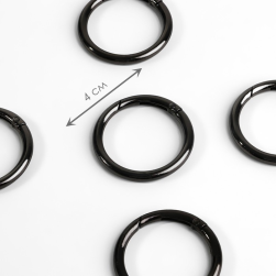 9494259 кольца-карабины для сумок, d 32/40 мм, толщина 4 мм, 5 шт, цвет черный никель