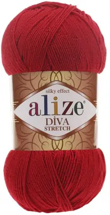 Diva Stretch (Alize) 106 красный, пряжа 100г