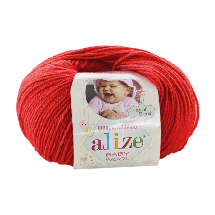 Baby Wool (Alize) 56 Kirmizi, пряжа 50г