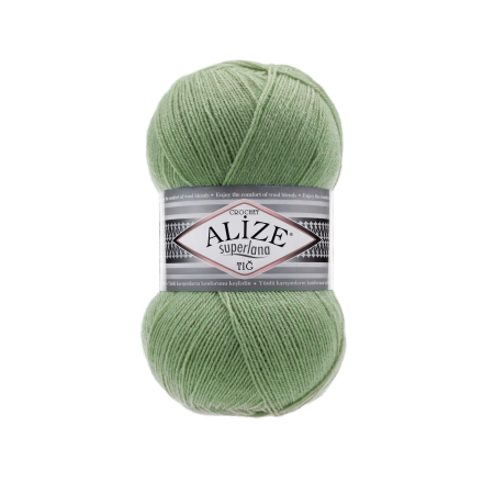 Superlana Tig (Alize) 852 зеленый чай, пряжа 100г