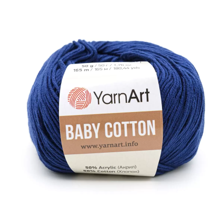 Baby Cotton (Yarnart) 459 т.синий, пряжа 50г