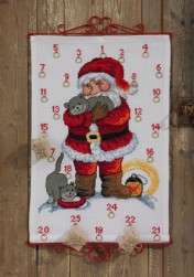 34-3265 календарь &quot;Санта с котами&quot; набор для вышивания крестом
