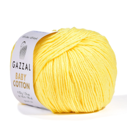 Baby Cotton (Gazzal) 3413 светло-желтый, пряжа 50г