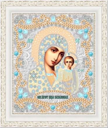 7116 &quot;Богородица Казанская&quot; ткань с рисунком для вышивки бисером