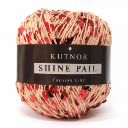 Shine Pail (Kutnor) 141 персик с красным, пряжа 50г