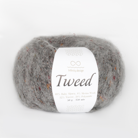 Tweed (Infinity) 1042 серый, пряжа 50г