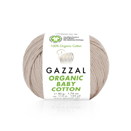 Organic Baby Cotton (Gazzal) 416 пудра, пряжа 50г