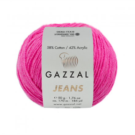 Jeans (Gazzal) 1149 ярко розовый, пряжа 50г