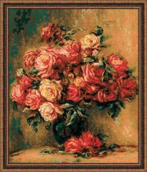 1402 &quot;Букет роз по  мотивам картины Пьера Огюста Ренуара&quot; набор для вышивания крестом