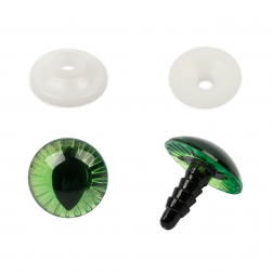 PGAL-18 зеленые глаза с кошачьим зрачком с лучиками d 18 мм 2 шт