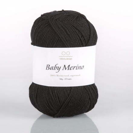 Baby Merino (Infinity) 1099 черный, пряжа 50г