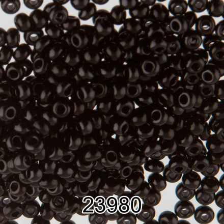 23980 (H659) N8 черный круглый бисер Preciosa 5г