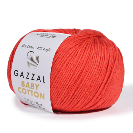 Baby Cotton (Gazzal) 3418 коралловый, пряжа 50г