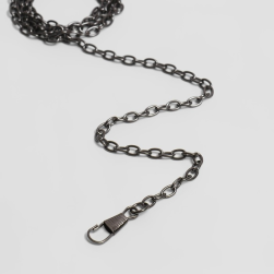 7598516 цепочка для сумки с карабинами, железная, 5х7 мм, 120 см, цвет черный никель
