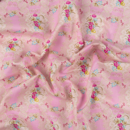 Весенний этюд, ВЭ-09 розовый, ткань для пэчворка 50х55 см