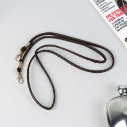 5215320 Ручка-шнурок для сумки с карабинами, цвет коричневый