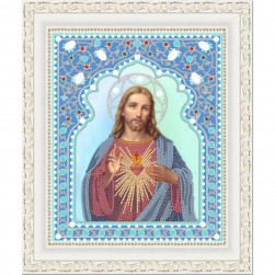 7104 &quot;Святейшее Сердце Иисуса&quot; канва с рисунком для вышивки бисером