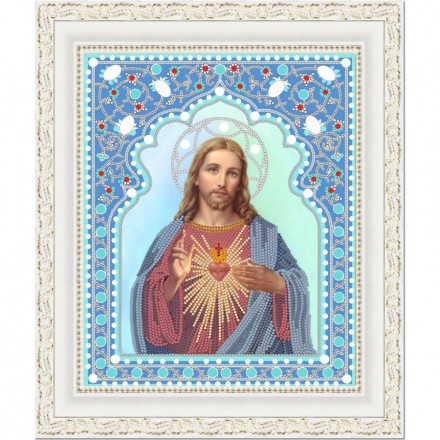 7104 &quot;Святейшее Сердце Иисуса&quot; канва с рисунком для вышивки бисером