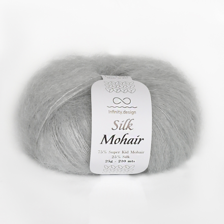 Silk Mohair (Infinity) 1022 серое облако, пряжа 25г