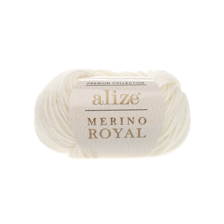 Merino royal​ (Alize) 62 молочный, пряжа 50г
