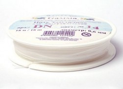 DN d 0,6мм резинка для бисера полиуретан, №14 белый 18м