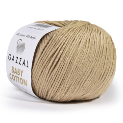 Baby Cotton (Gazzal) 3424 св.бежевый, пряжа 50г