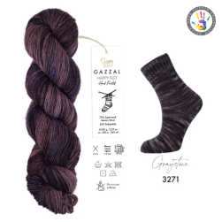 Happy Feet (Gazzal) 3271 фиолетовый принт, пряжа 100г