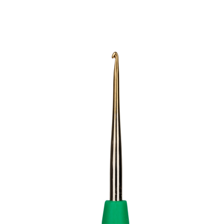 RCH №1,0 крючок для вязания стальной с прорезиненной ручкой 13см