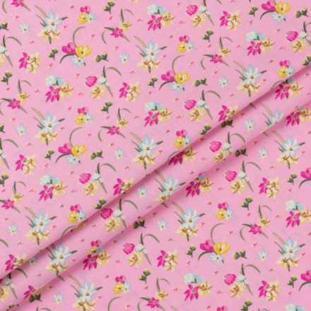 Весенний этюд, ВЭ-15 розовый, ткань для пэчворка 50х55 см