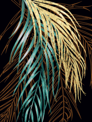 PNB/PMPT-225 &quot;Пальмовые ветви. Часть 1&quot; картина по номерам с поталью 30х40 см