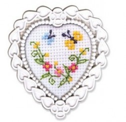 FA018 &quot;Цветы и бабочки&quot; набор для вышивки крестом с рамкой