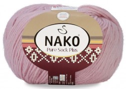 Pure Sock Plus (Nako) 10639 светлый розовый, пряжа 100г