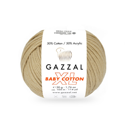 Baby Cotton XL (Gazzal) 3424 песочный, пряжа 50г