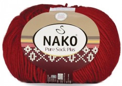 Pure Sock Plus (Nako) 298 красный, пряжа 100г