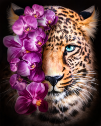 MCA1893 &quot;Леопард в цветах&quot; картина по номерам