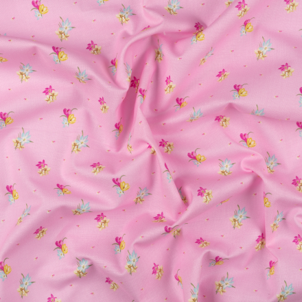 Весенний этюд, ВЭ-18 розовый, ткань для пэчворка 50х55 см