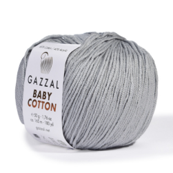 Baby Cotton (Gazzal) 3430 серый, пряжа 50г