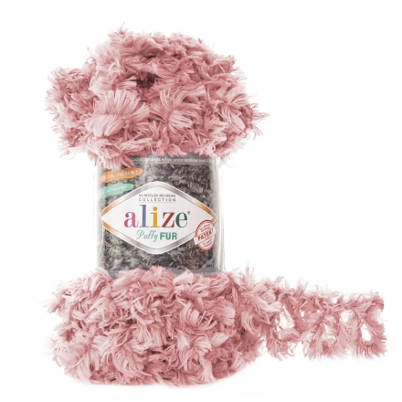 Puffy Fur (Alize) 6102 св.розовый, пряжа 100г