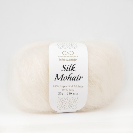 Silk Mohair (Infinity) 1001 белый, пряжа 25г