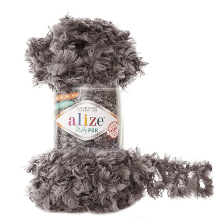 Puffy Fur (Alize) 6105 коричневый, пряжа 100г