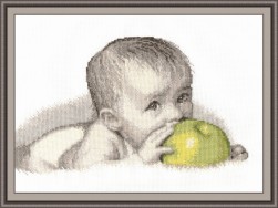 511 &quot;Малыш с яблоком&quot; набор для вышивания крестом